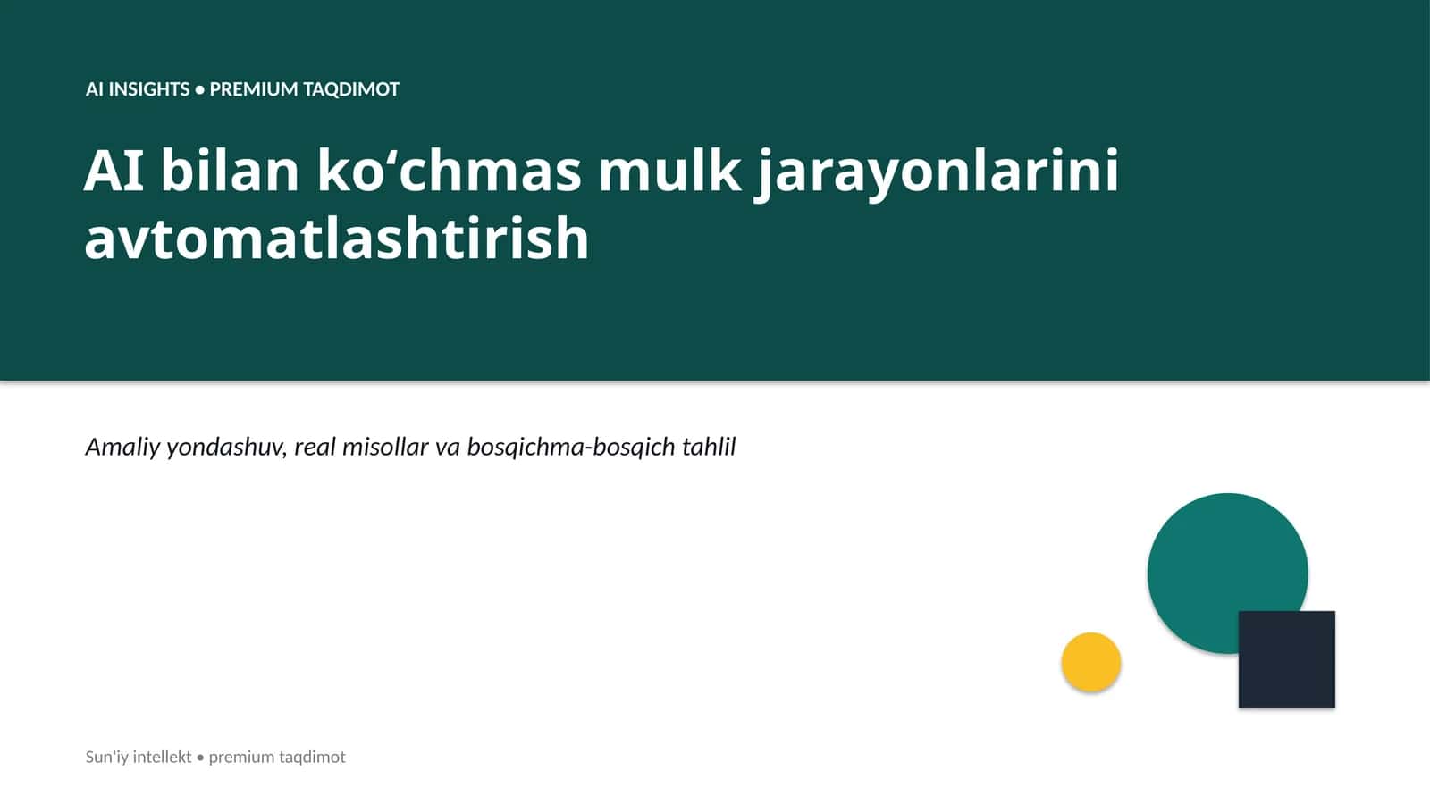 AI INSIGHTS • PREMIUM TAQDIMOT