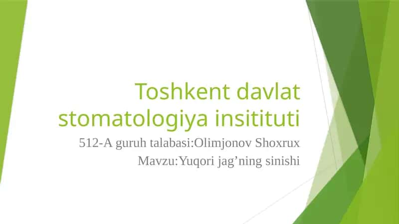 Yuqori jag’ning sinishi