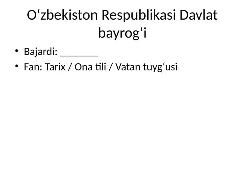 Ozbekiston Respublikasi Bayrogi Haqqida