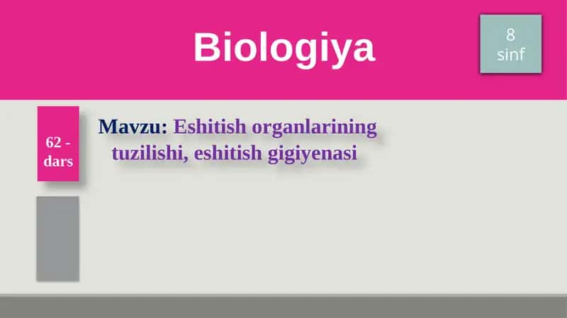 Eshitish organlarining tuzilishi