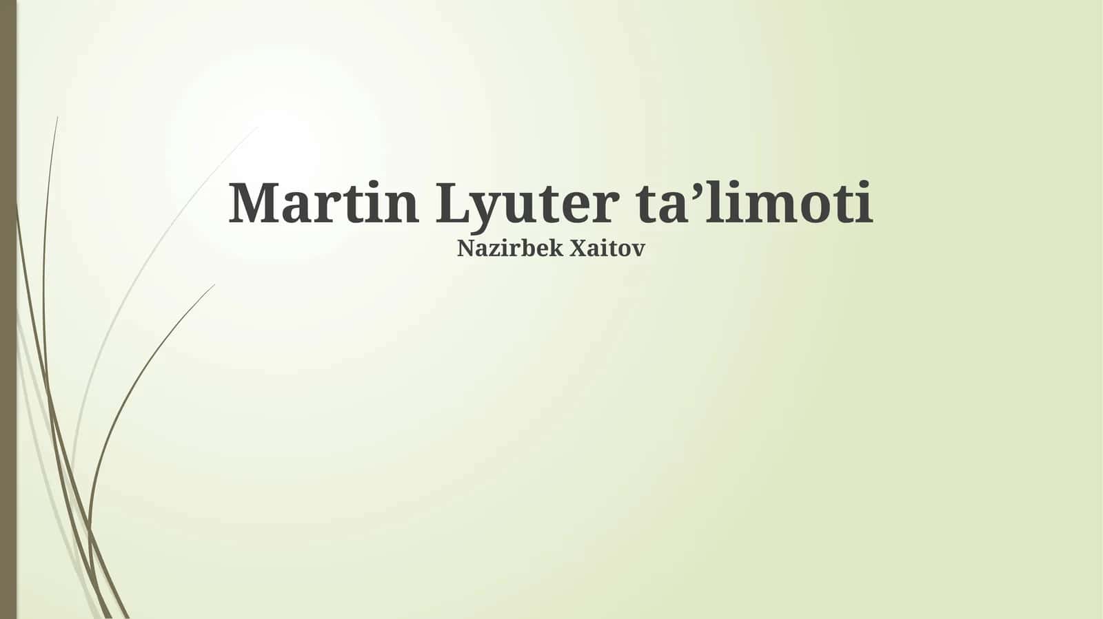 Martin Lyuter ta’limoti
