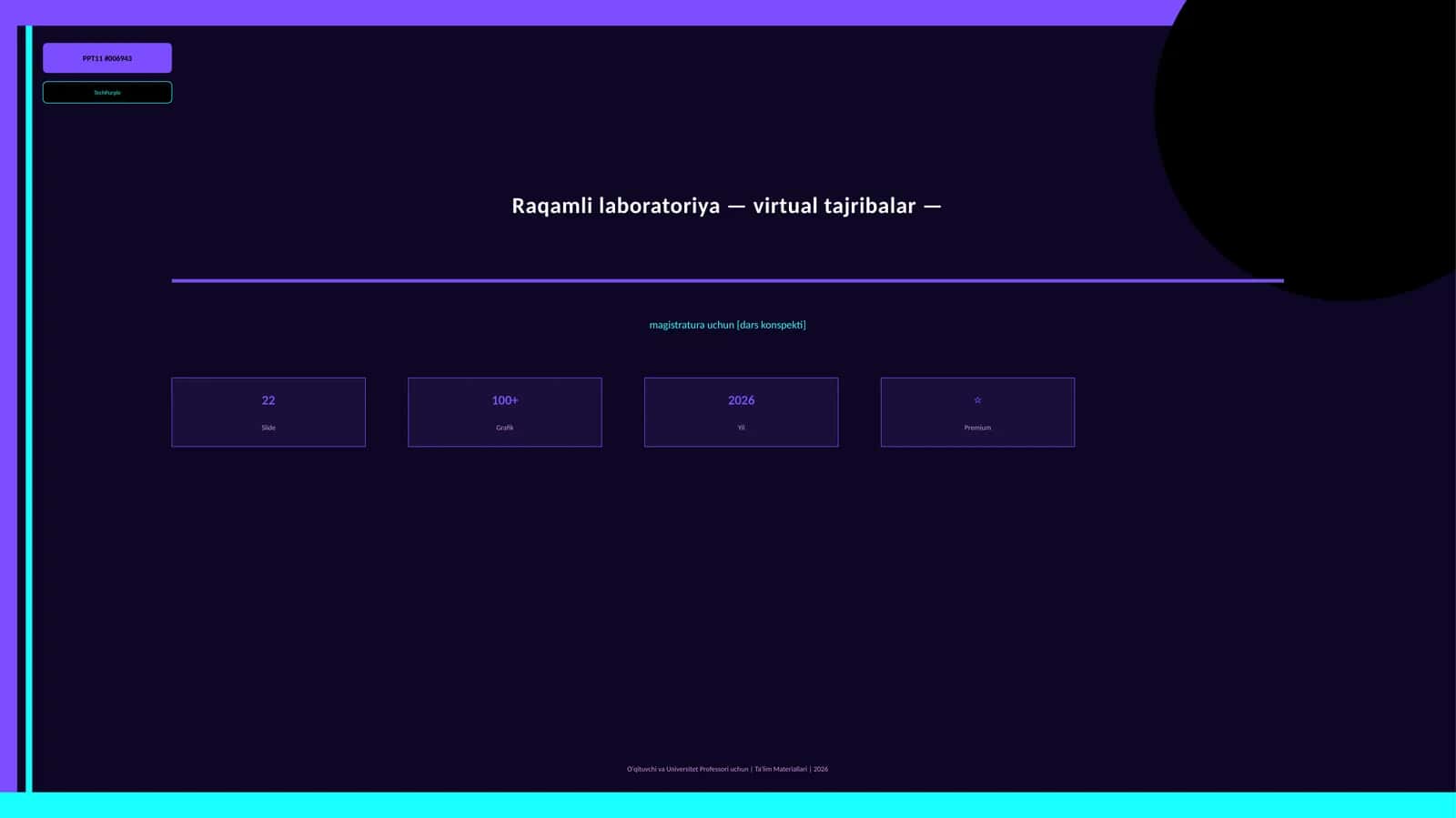 Raqamli laboratoriya — virtual tajribalar — magistratura uchun [dars konspekti]