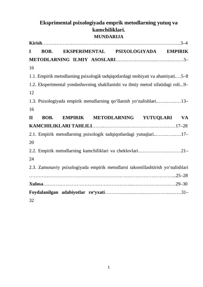 Empirik Psixologiyada Metodlar