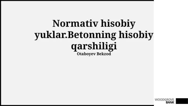 Betonning Loyihaviy Mustahkamligi