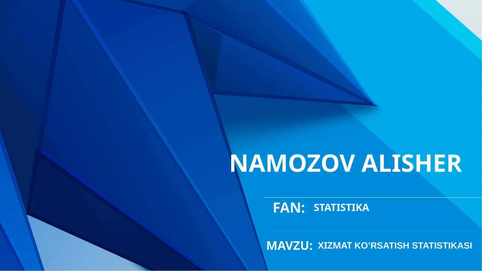 XIZMATKO’RSATISH STATISTIKASI