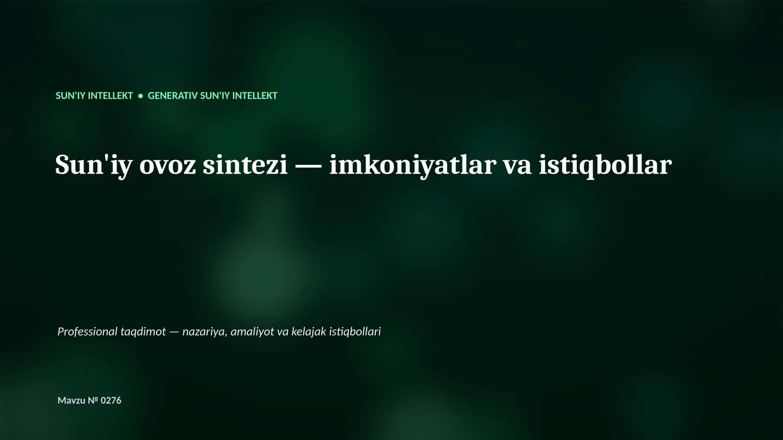 GENERATIV SUN'IY INTELLEKT