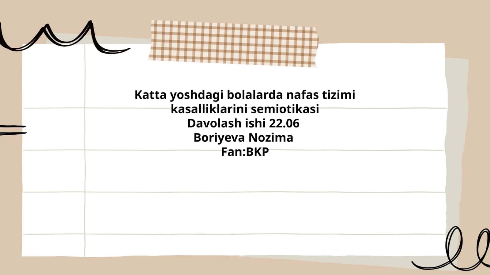 Katta yoshdagi bolalarda nafas tizimi kasalliklarini semiotikasi