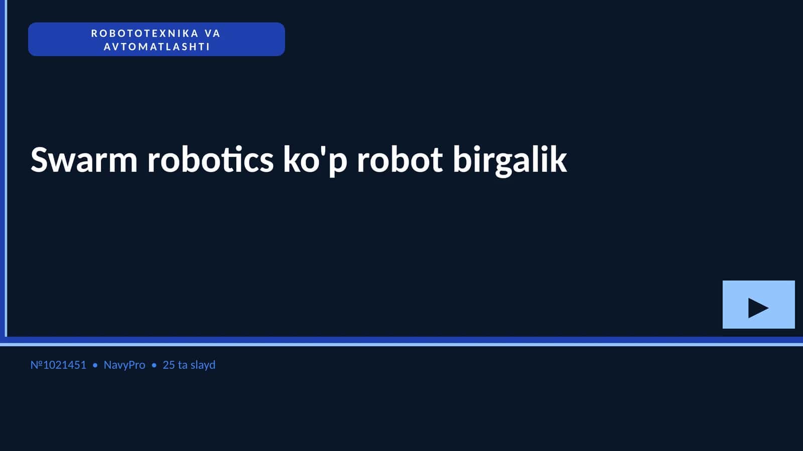 ROBOTOTEXNIKA VA AVTOMATLASHTI