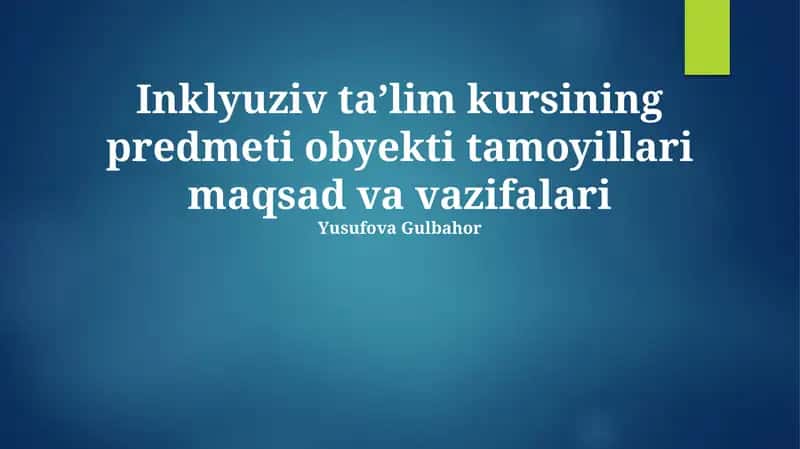 Inklyuziv ta'lim kursi