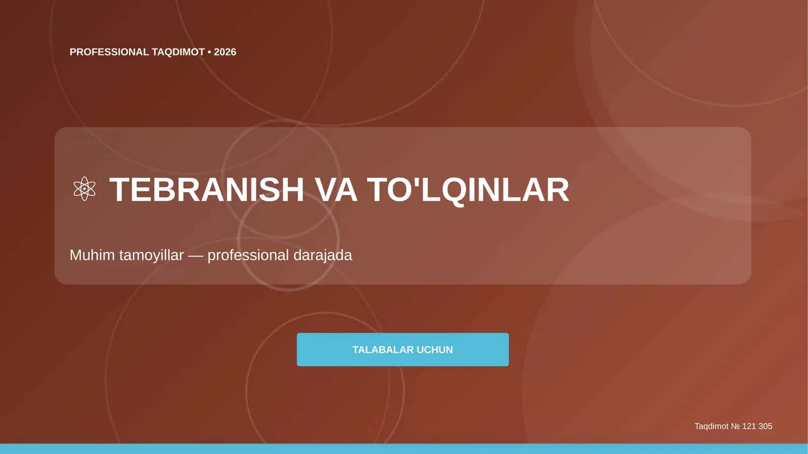 Tebranish va to'lqinlar: muhim tamoyillar (professional darajada) [talabalar uchun]