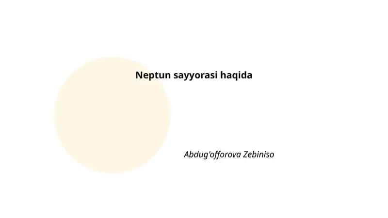 Neptun sayyorasi haqida