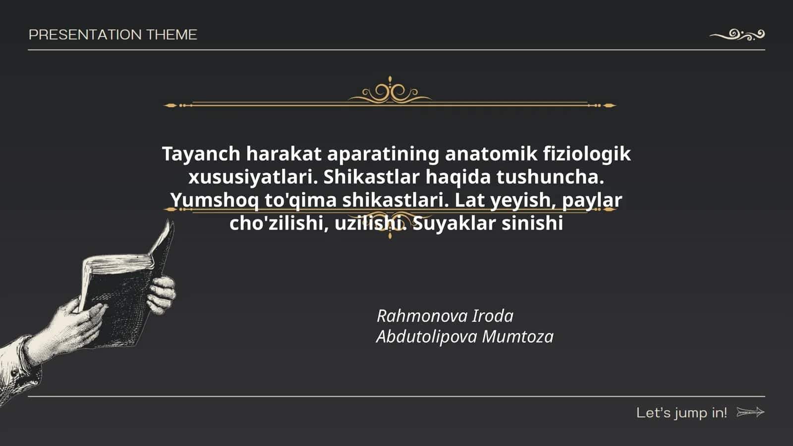 Tayanch harakat aparatining anatomik fiziologik xususiyatlari