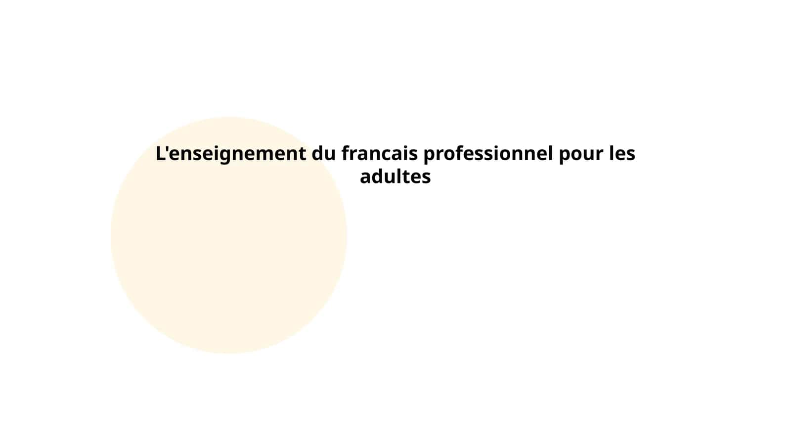 L'enseignement du francais professionnel pour les adultes