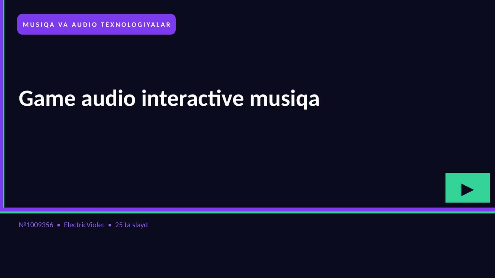 Game audio interactive musiqa