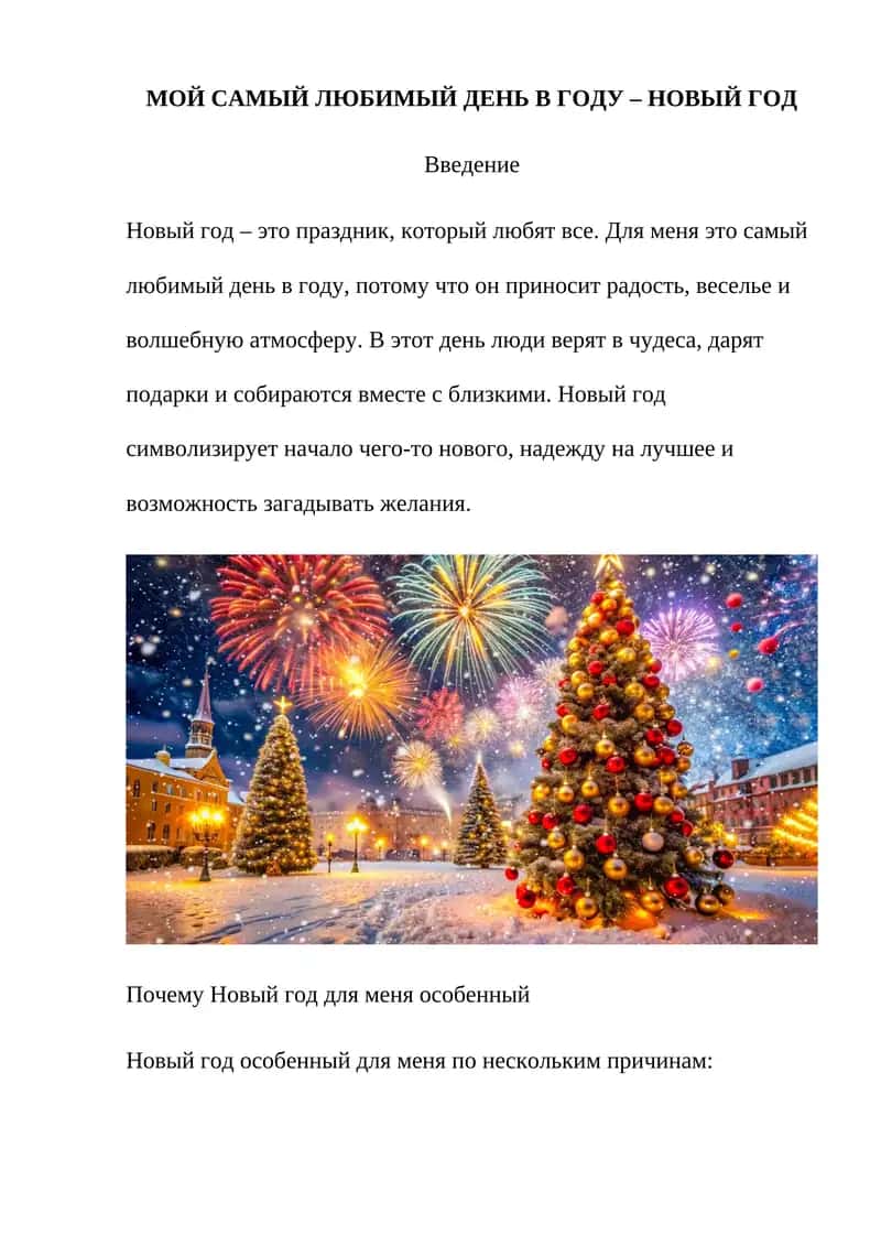 МОЙ САМЫЙ ЛЮБИМЫЙ ДЕНЬ В ГОДУ – НОВЫЙ ГОД