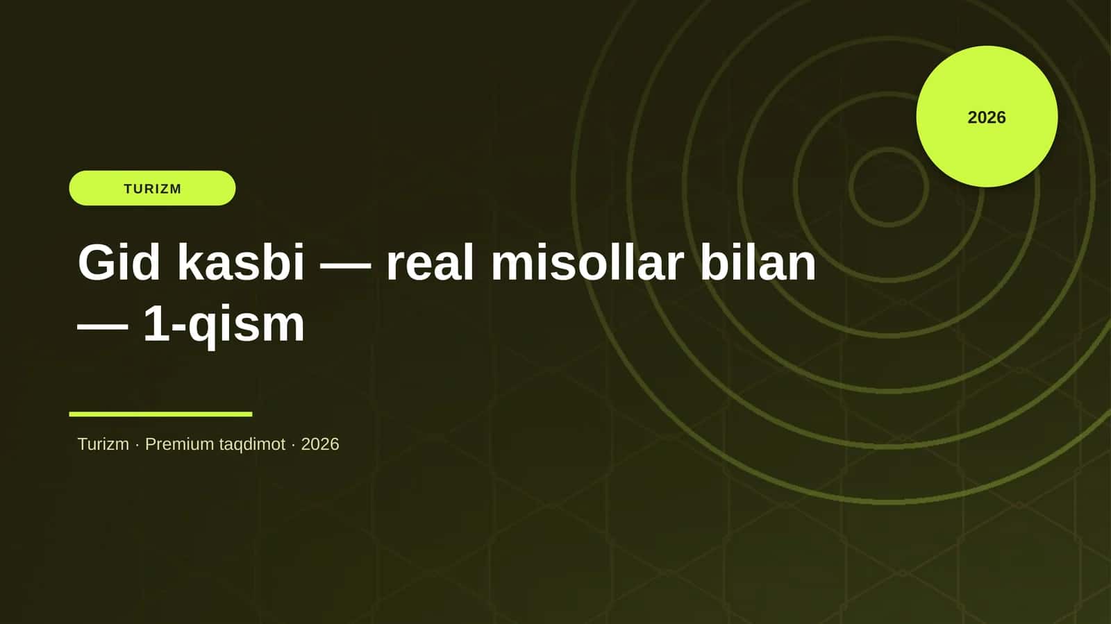 Gid kasbi — real misollar bilan — 1-qism