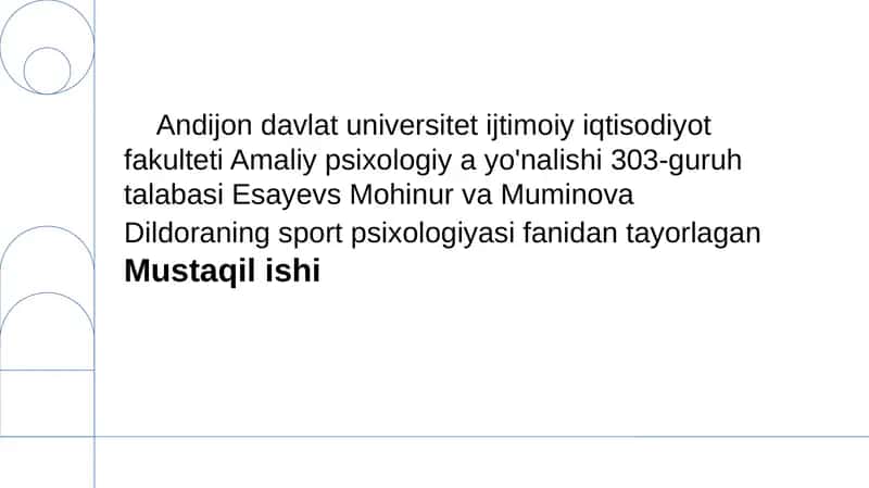 Amaliy Psixologiya va Sport: Trenerlik Uslublari va Jamoa Dinamikasi