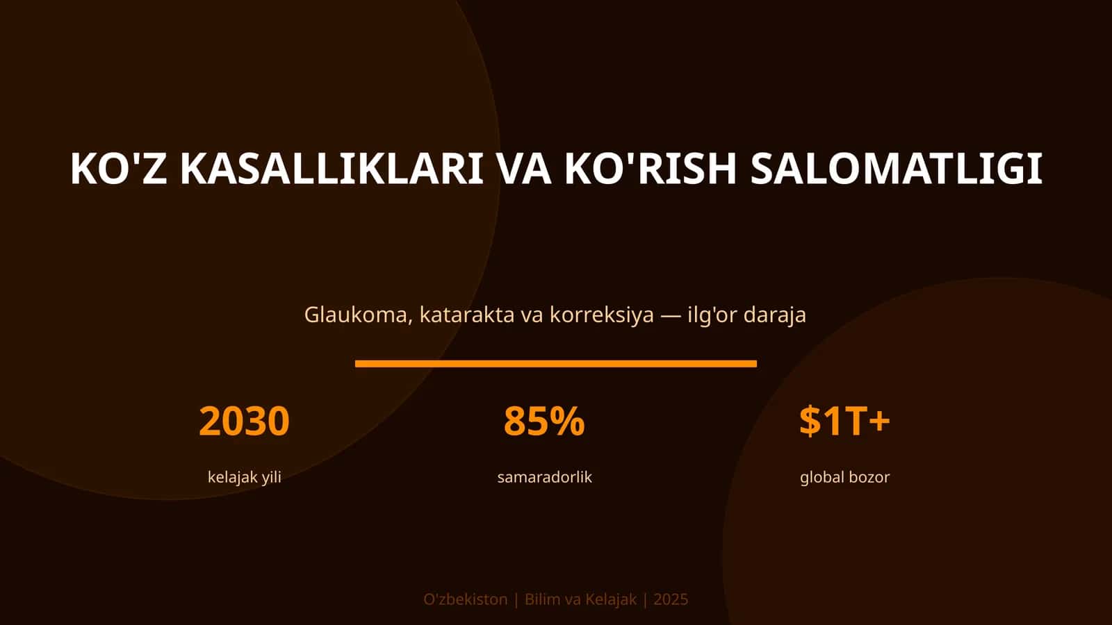 KO'Z KASALLIKLARI VA KO'RISH SALOMATLIGI