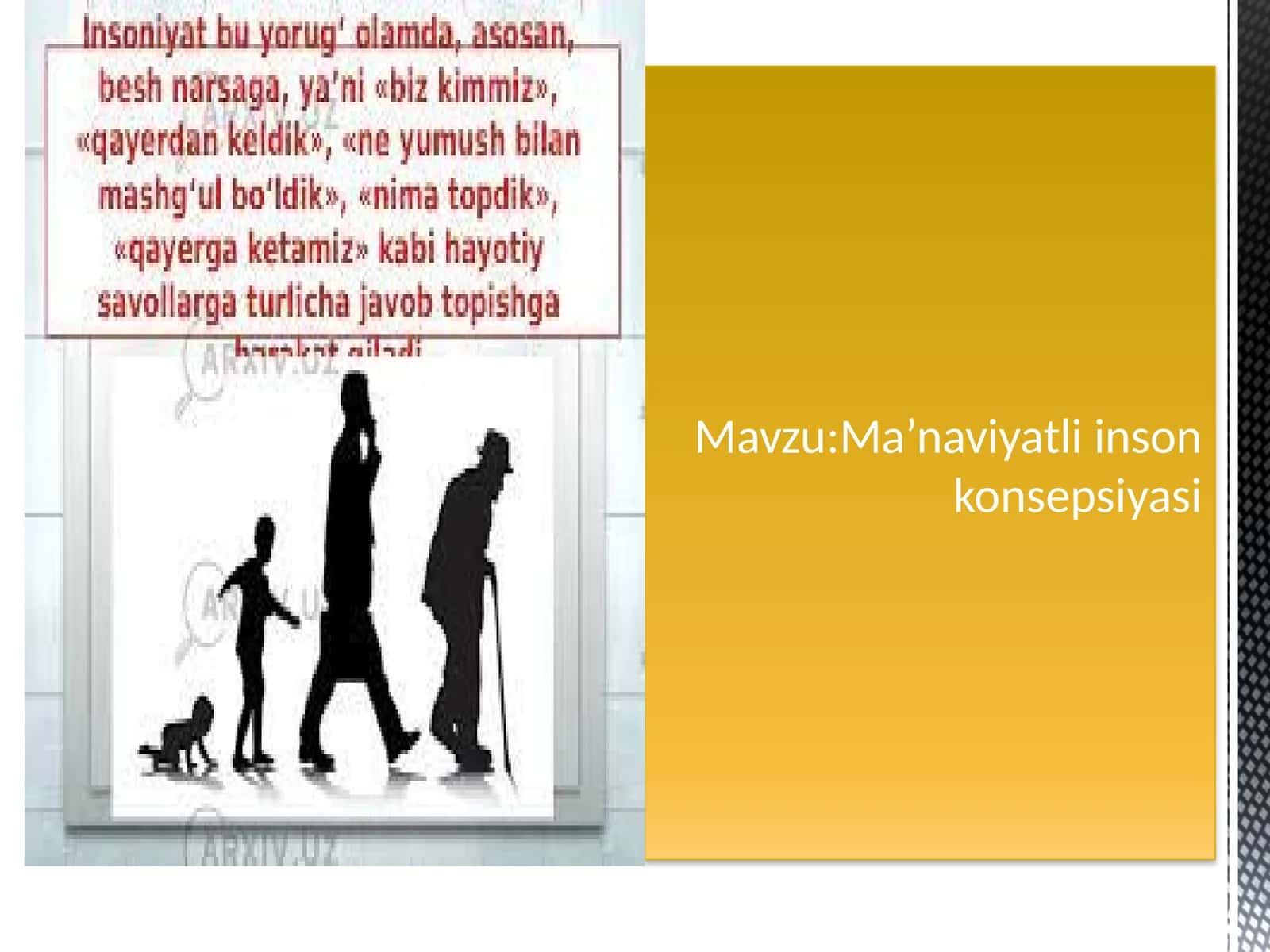:Ma’naviyatli inson konsepsiyasi