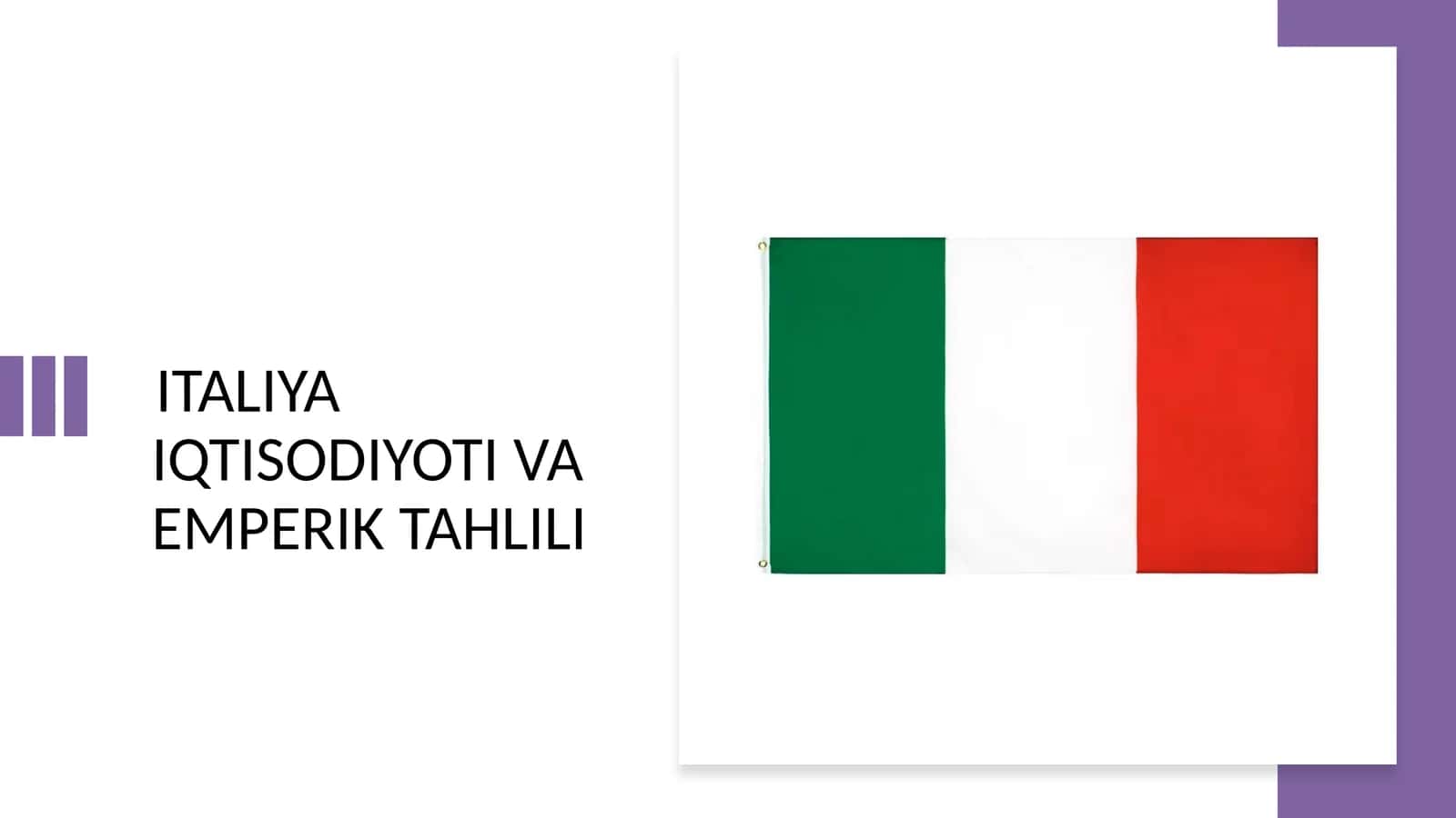 Italiya iqtisodiyoti va emperik tahlili