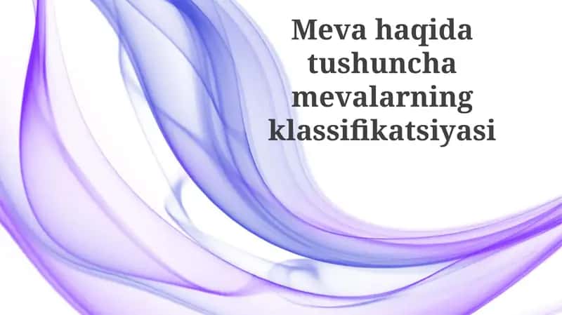 Mevahaqidatushunchamevalarningklassifikatsiyasi