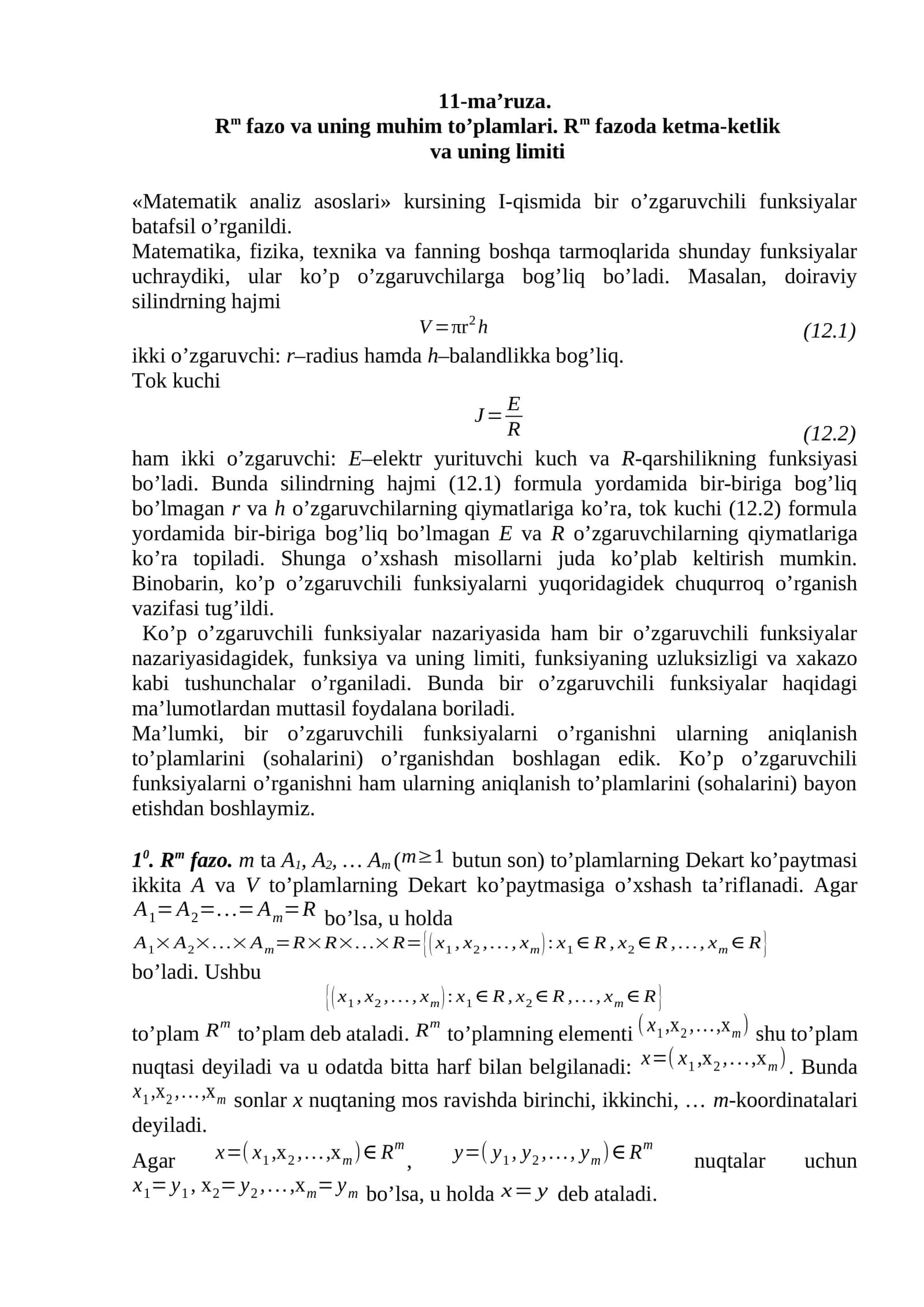 Matematik analiz asoslari