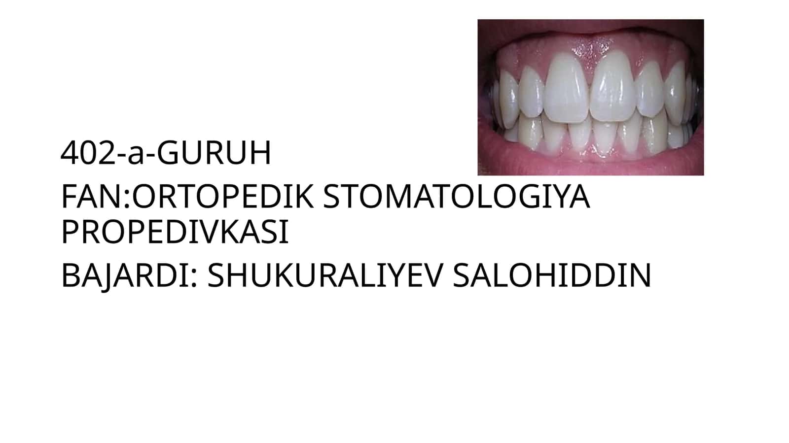TISH NUQSONLARINING XALQARO TASNIFI,BO’SHLIQLAR JOYLASHGAN JOYNING HARF BILAN BELGILASH