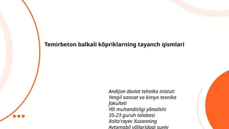 Temirbeton balkali kõpriklarning tayanch qismlari