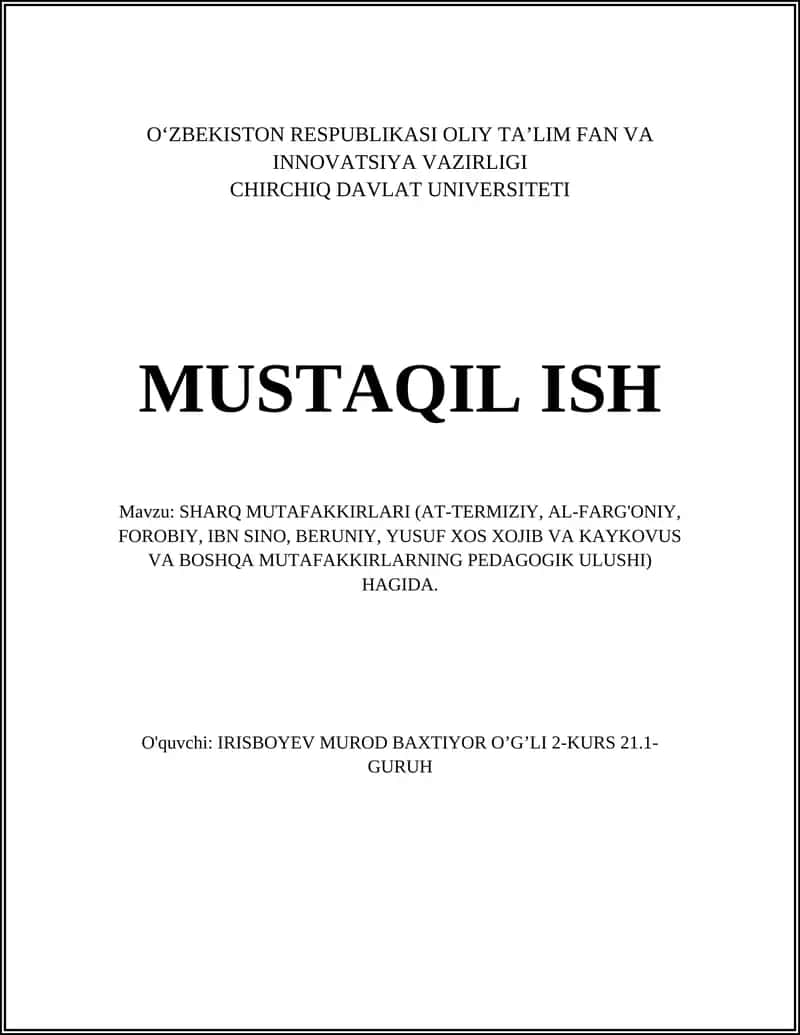 SHARQ MUTAFAKKIRLARI