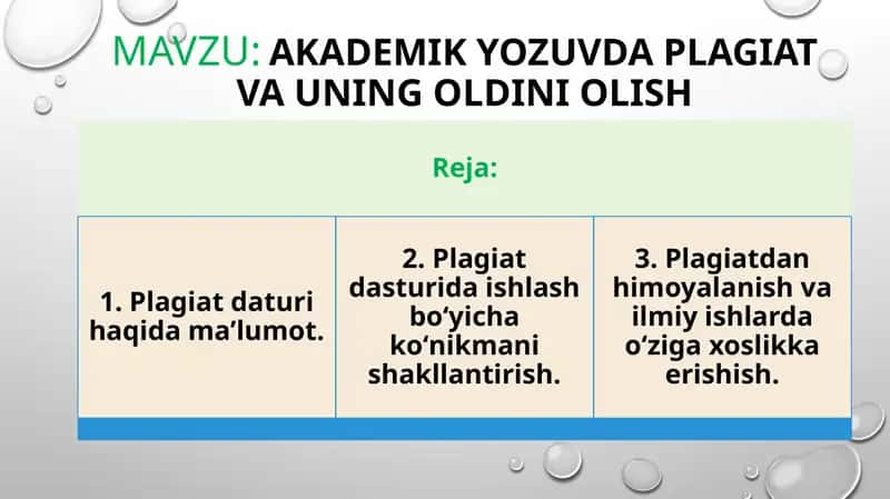 Akademik yozuvda plagiat va uning oldini olish