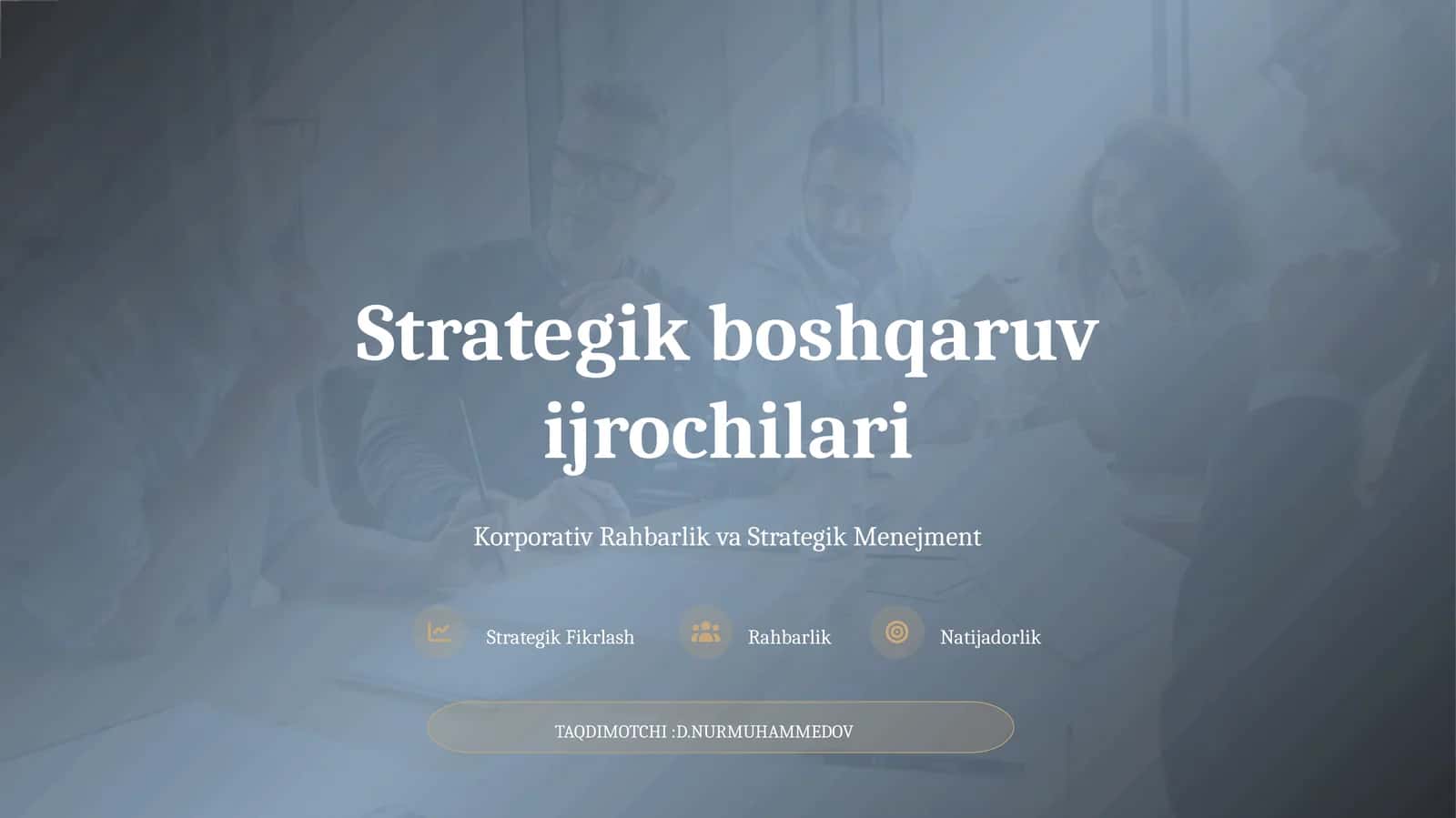 Korporativ Rahbarlik va Strategik Menejment