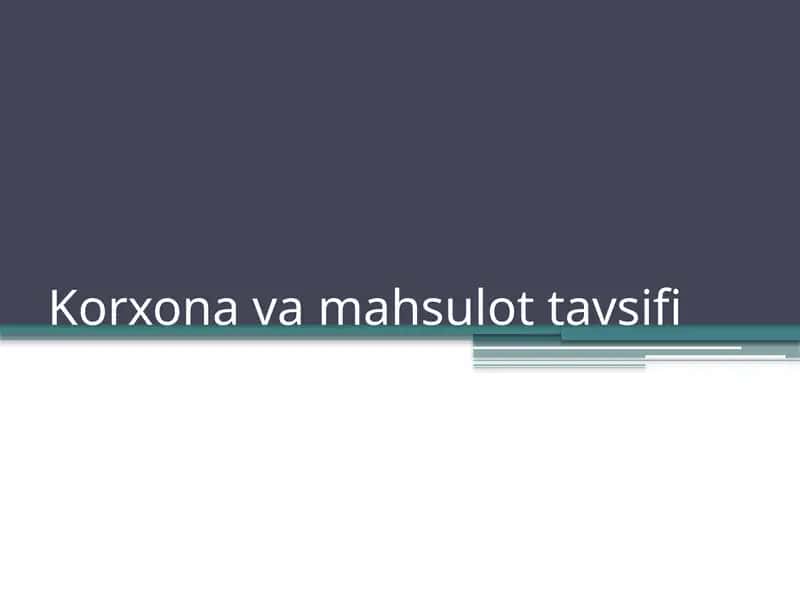 Korxonavamahsulottavsifi