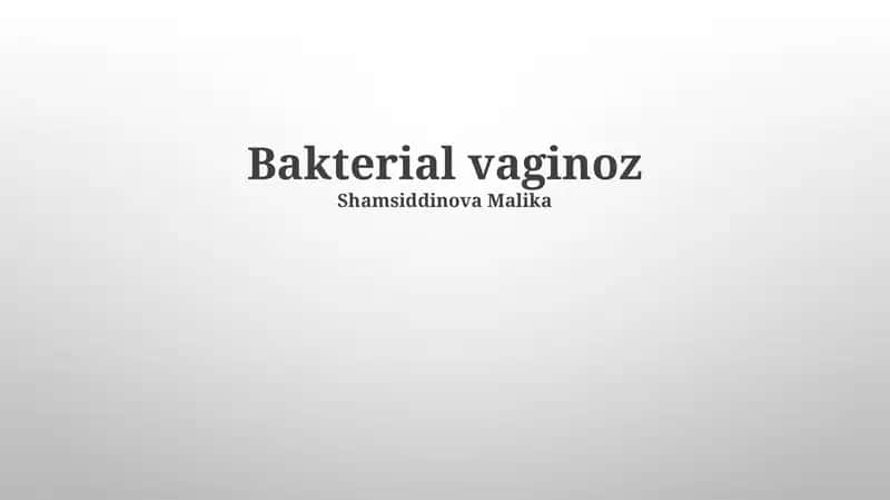 Bakterial vaginoz