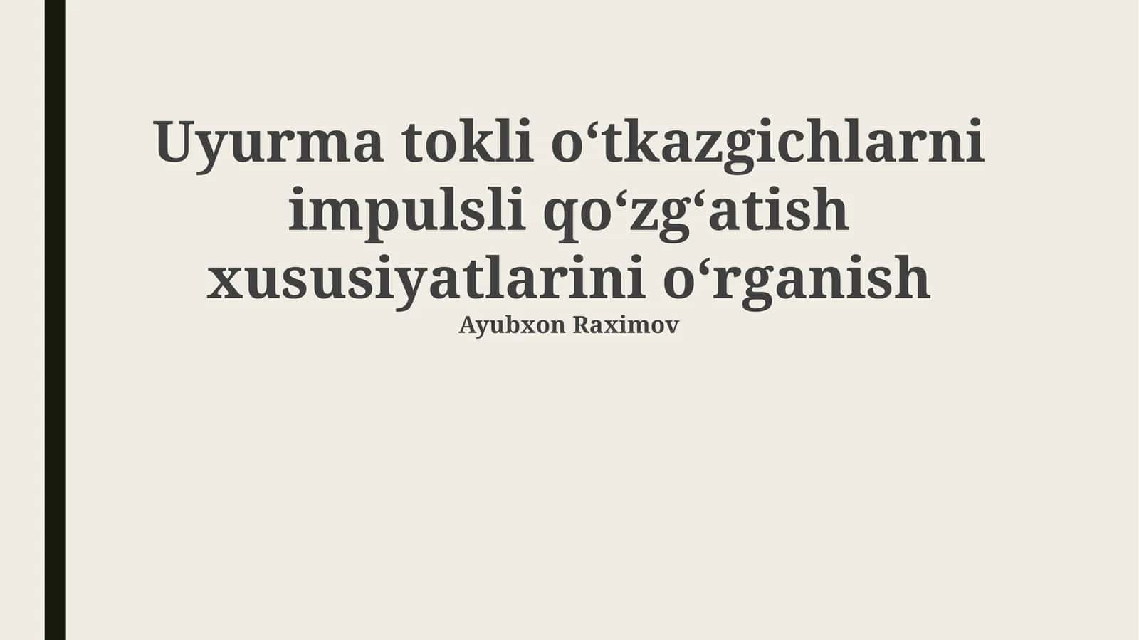 Impulsli qo'zg'alish usuli