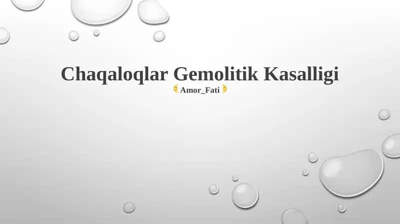 Chaqaloqlar Gemolitik Kasalligi