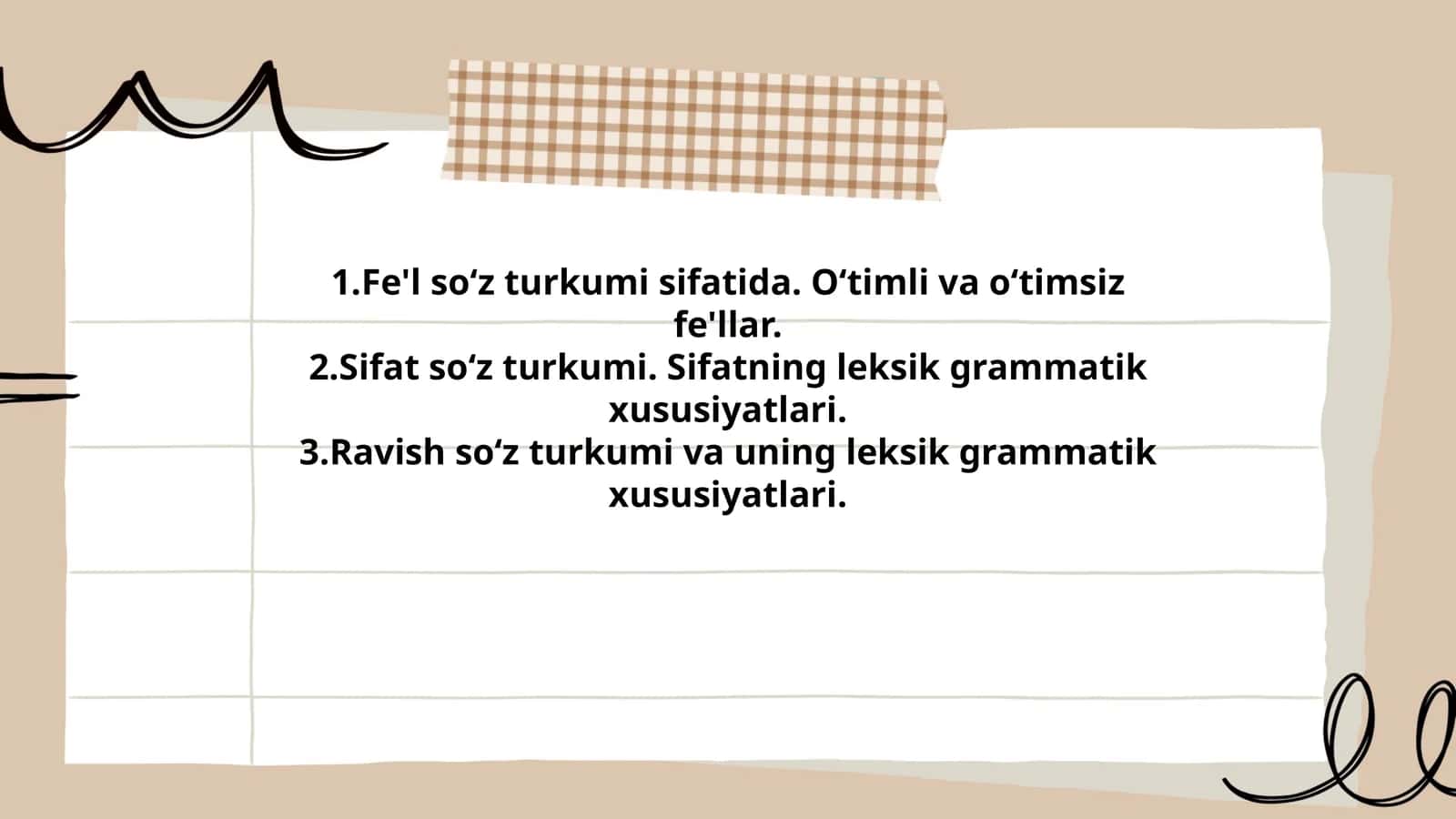 Fe'l Soʻz Turkumi