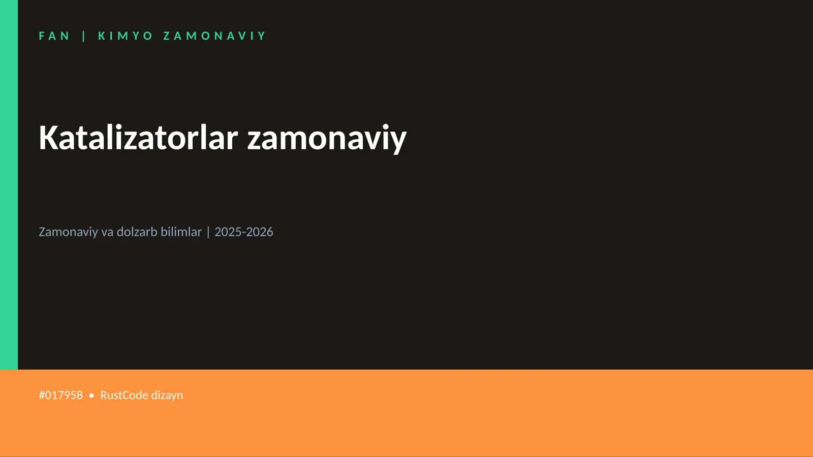 Katalizatorlar zamonaviy