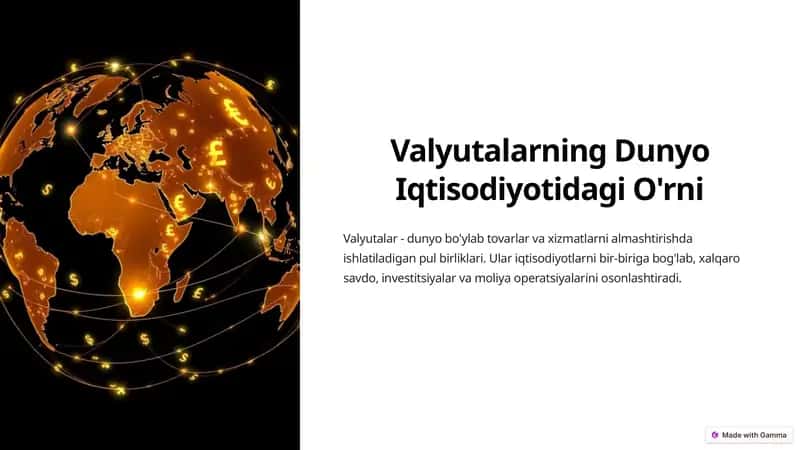 Valyutalarning Dunyo Iqtisodiyotidagi O'rni