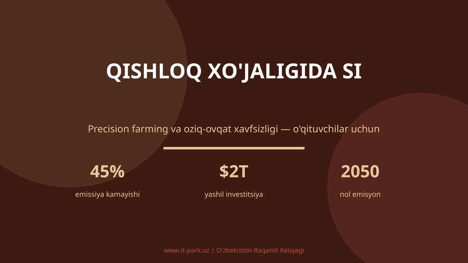 Qishloq xo'jaligida SI