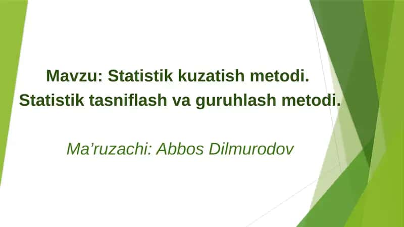 Statistik kuzatish metodlari