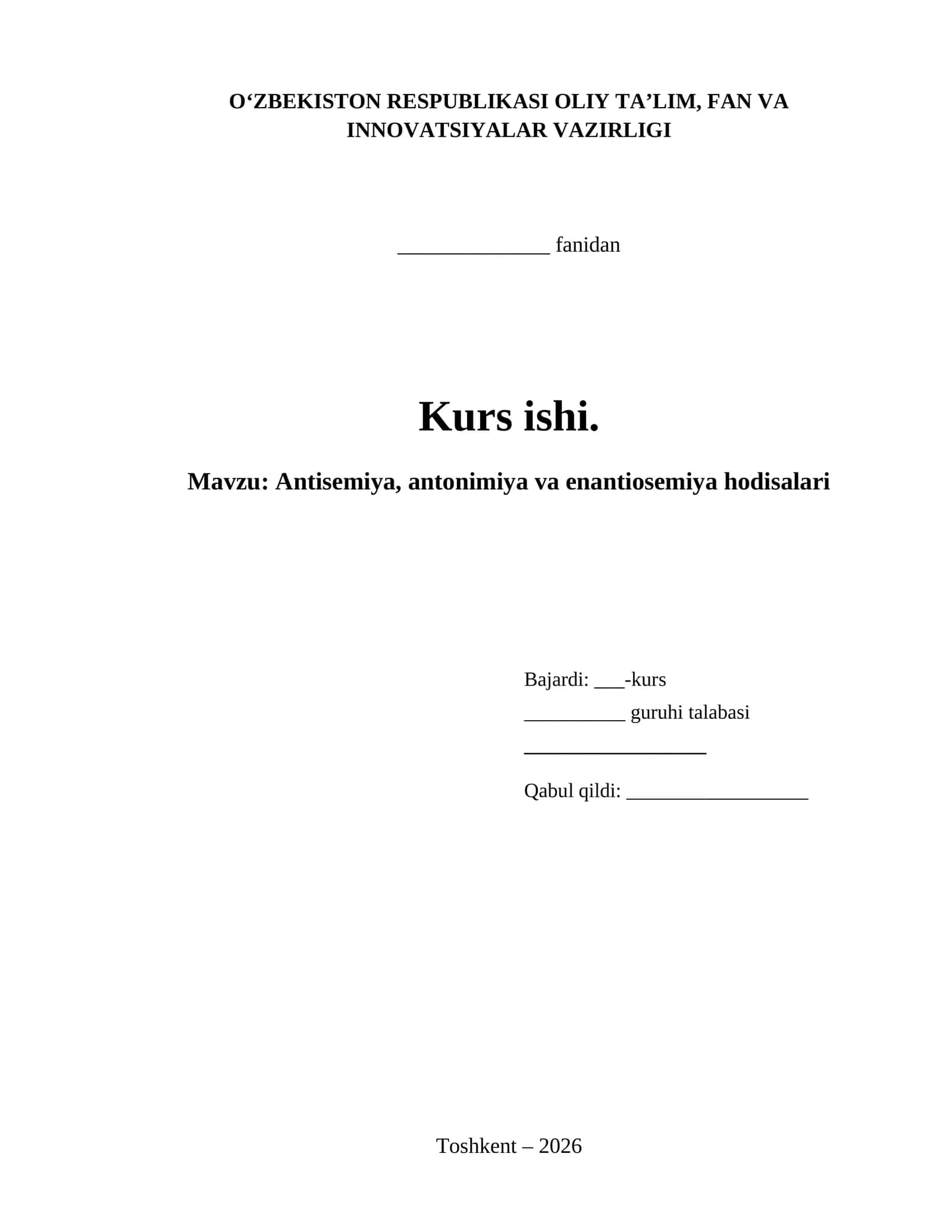 Antisemiya, antonimiya va enantiosemiya hodisalari