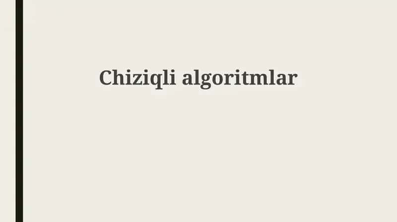 Chiziqlialgoritmlar