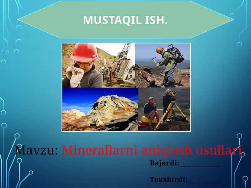 Minerallarning aniqlash usullari