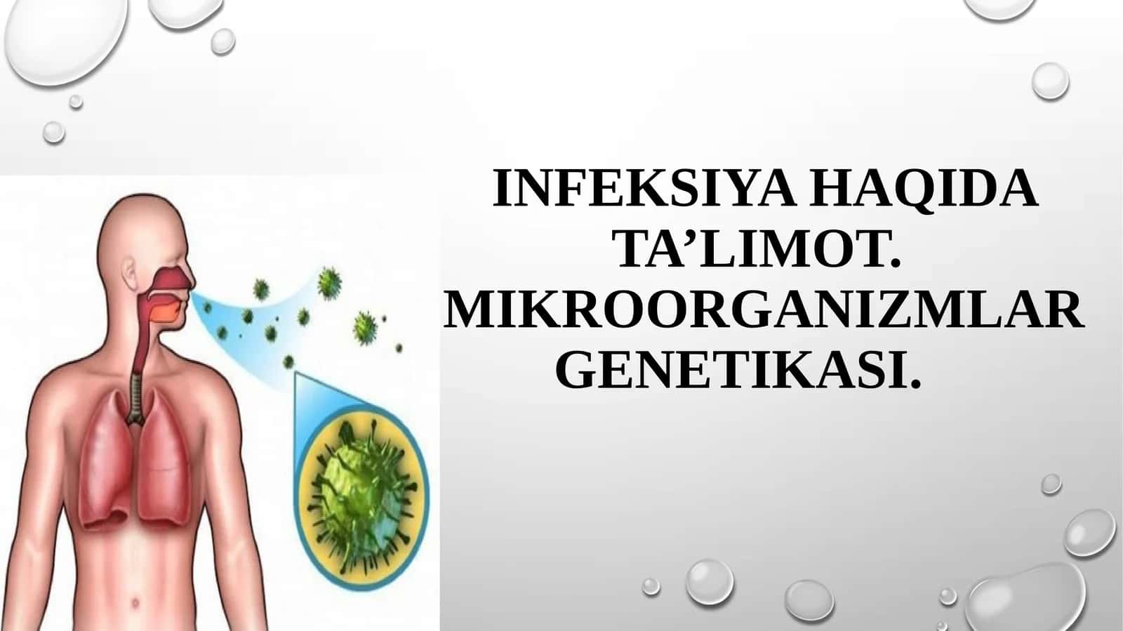 INFEKSIYA.MIKROORGANIZMLAR GENETIKASI