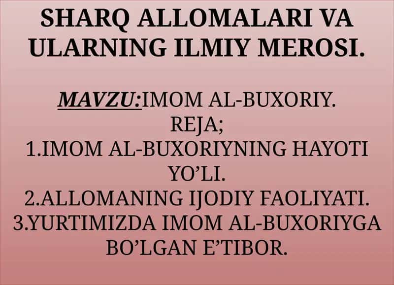 Sharq Allomalari va Ularning Ilmiy Merosi