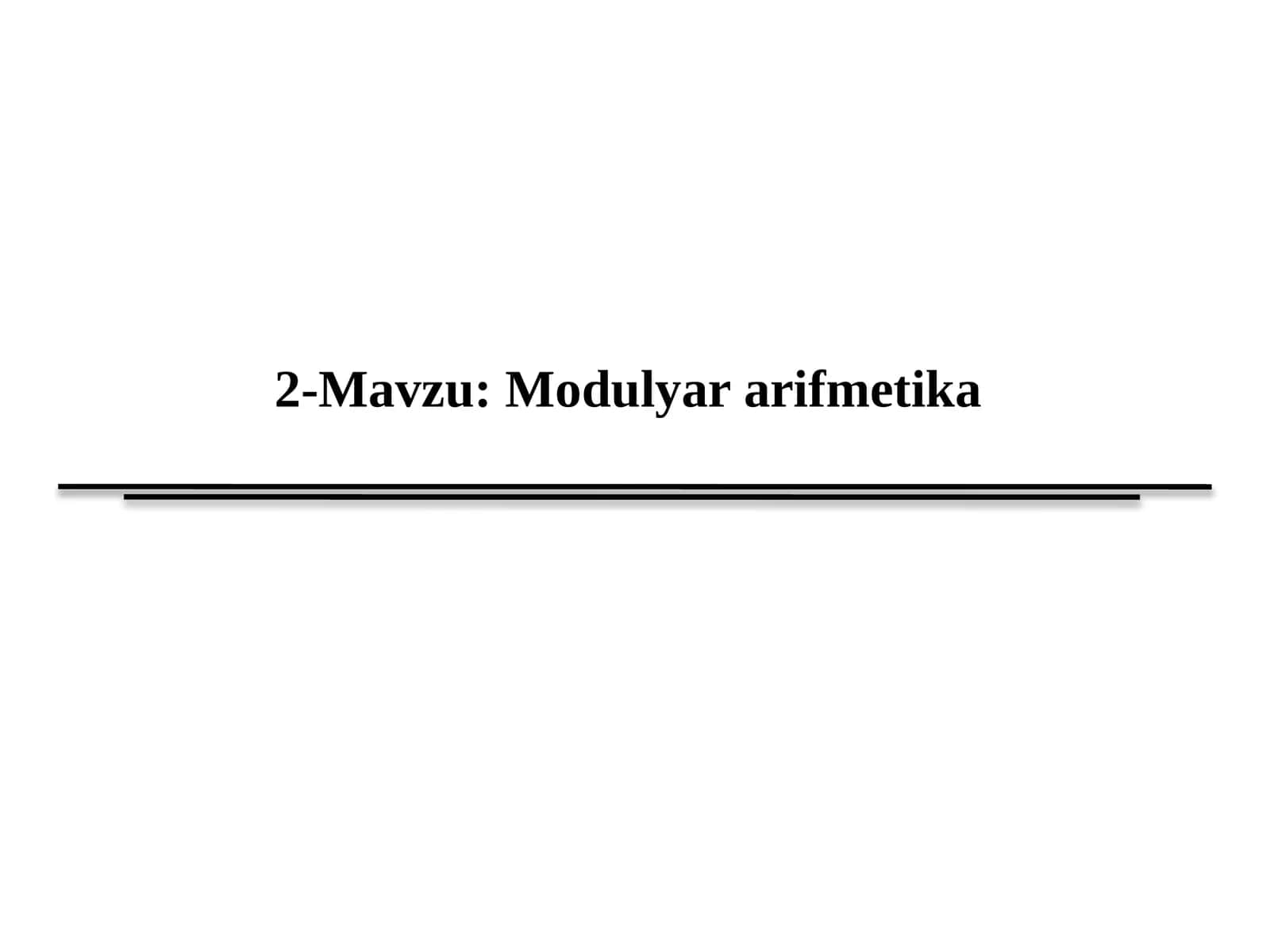 Modulyar arifmetika