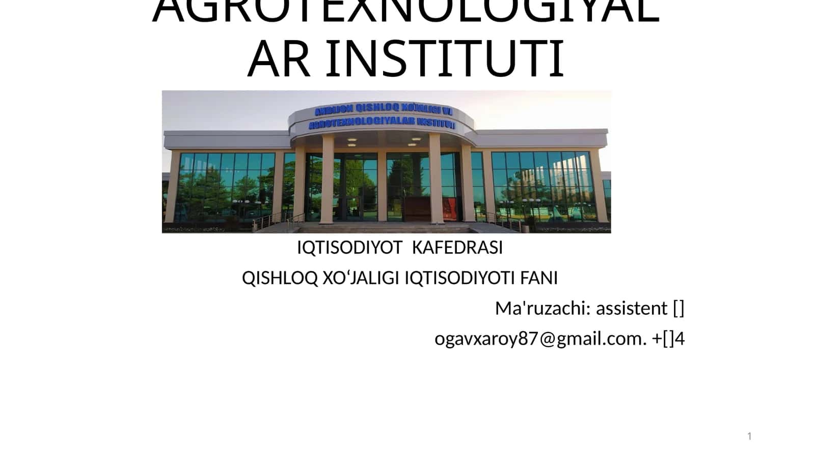 Qishloq xo‘jaligi ishlab chiqarishning iqtisodiy samaradorligi