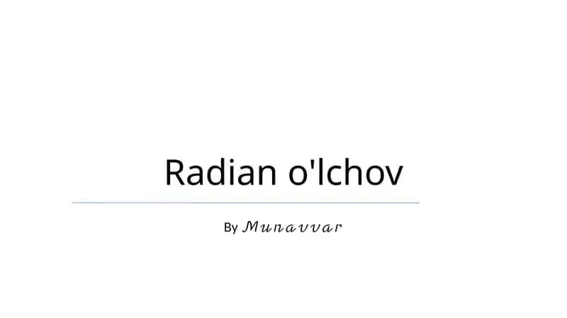 Radian o'lchov