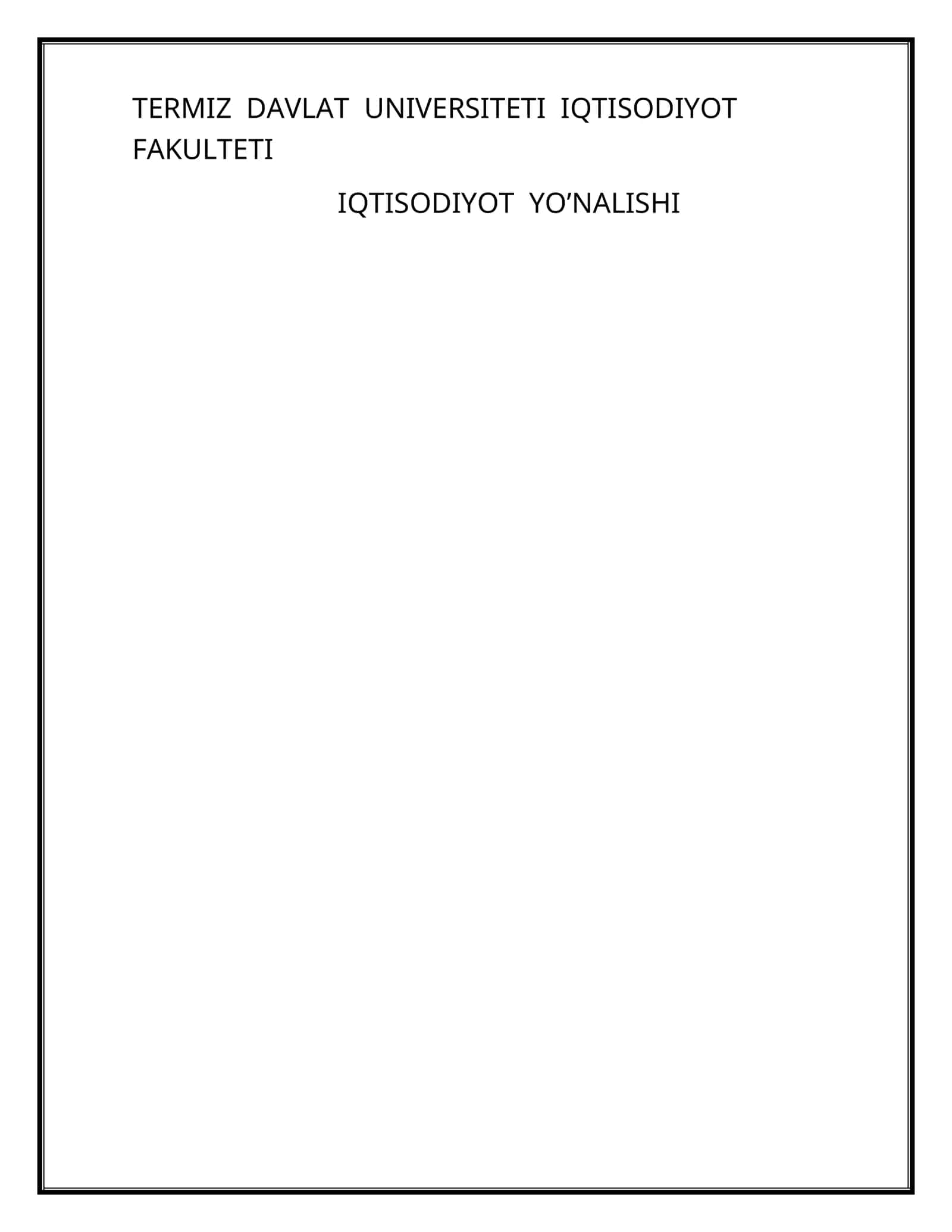 BOZOR MUVOZANATI, MAKSIMAL VA MINIMAL NARX