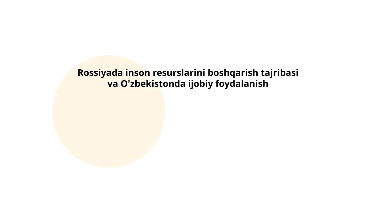 Rossiyada inson resurslarini boshqarishning asosiy tamoyillari